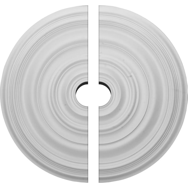 Ekena Millwork Carton Smooth Ceiling Medallion, Two Piece (Fits Canopies up to 9 1/8"), 29 1/8"OD x 4"ID x 1 1/2"P CM29CA2-04000 - main